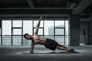 Athlete performing side plank